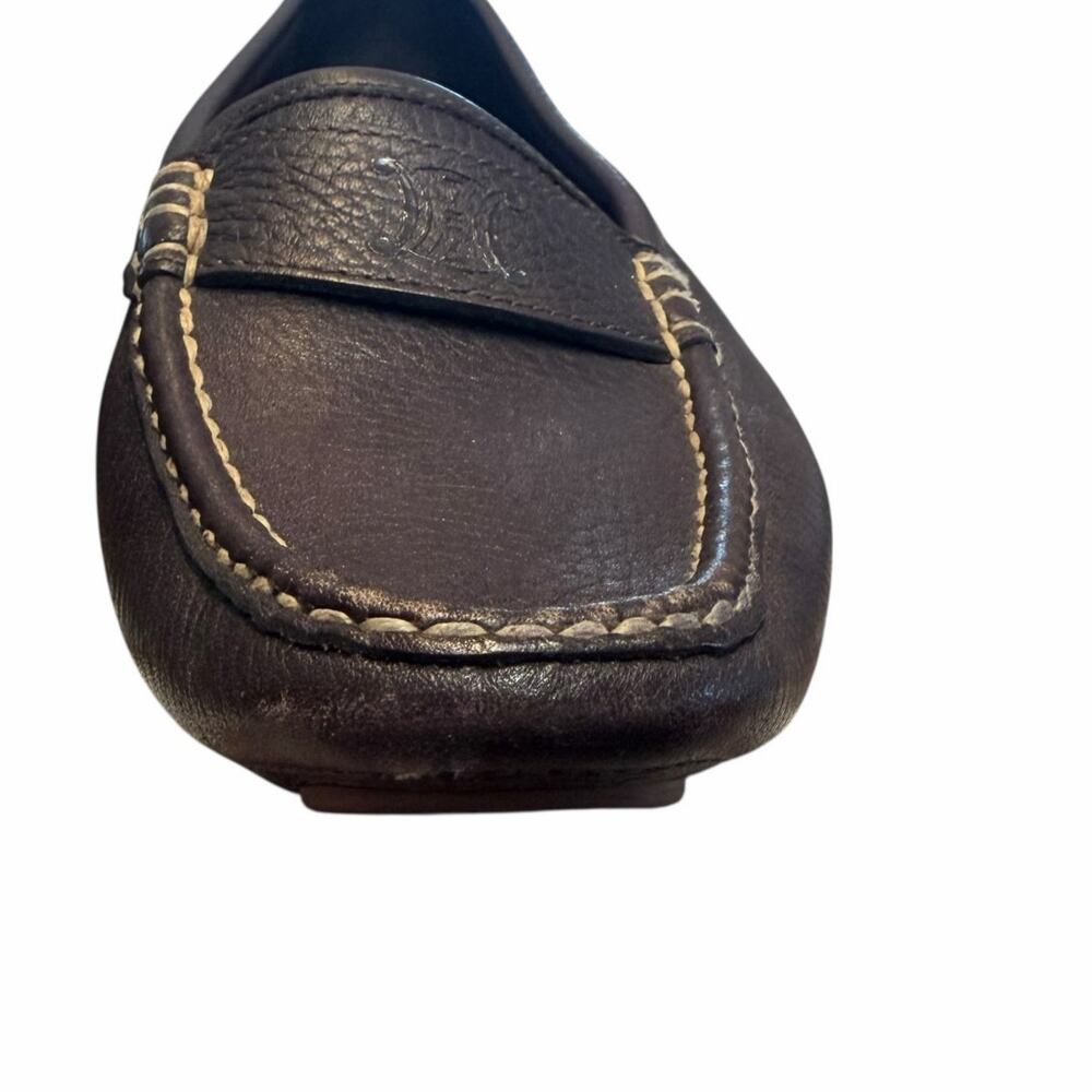 Celine Dark Brown Pebbled Leather Loafers Womens 40 / US 10 AS IS - Picture 3 of 13
